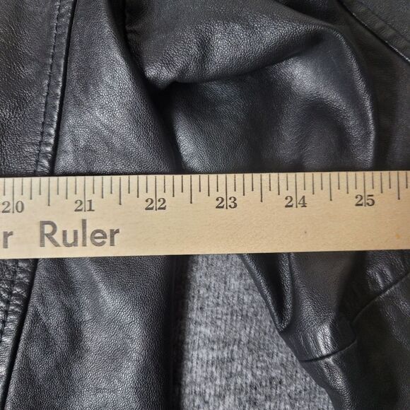 John Varvatos USA Stars Men's Jacket Size L  Black Sheep Skin Washed Leather - Picture 11 of 15